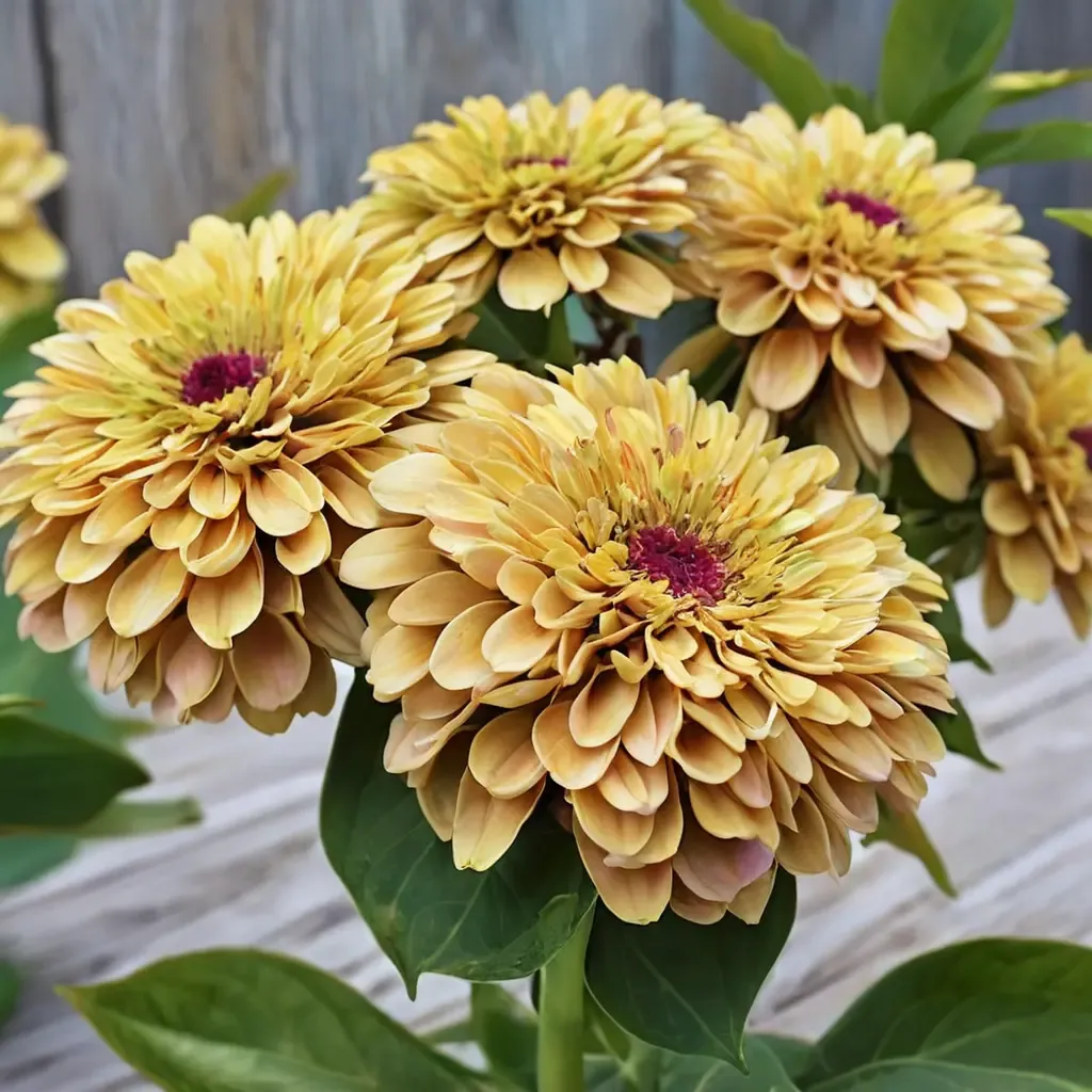 Queen Lemon Peach Zinnia