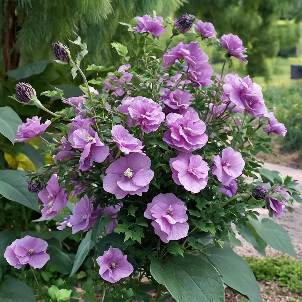 Rose of Sharon Dark Lavender Chiffon