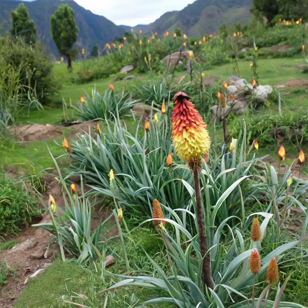 Leafy Red Hot Poker