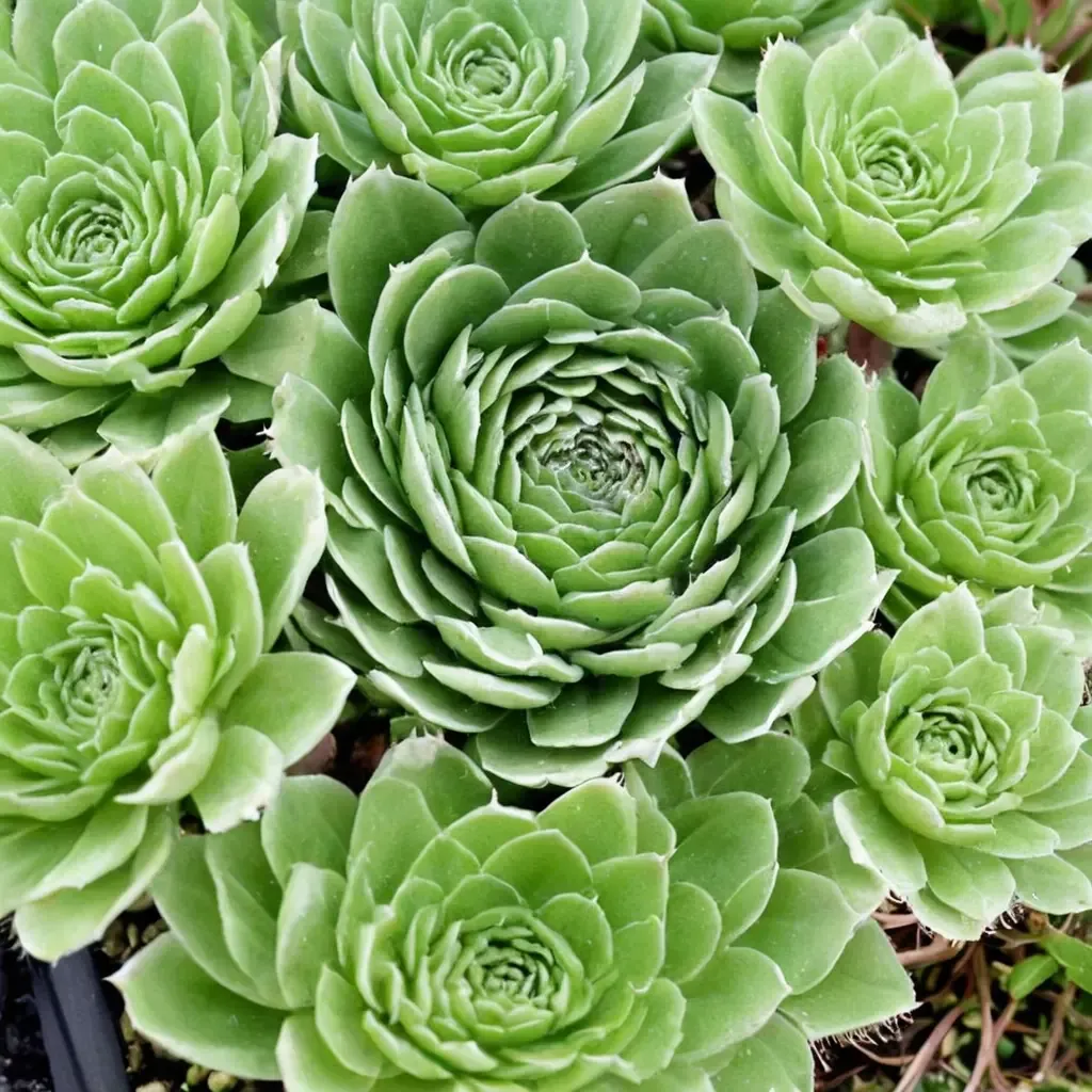 Green Wheel Hens and Chicks