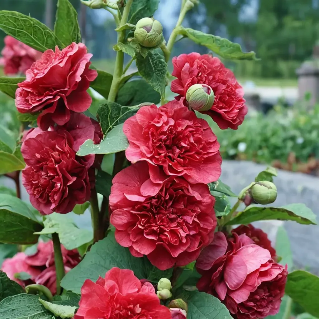 Double Scarlet Hollyhock
