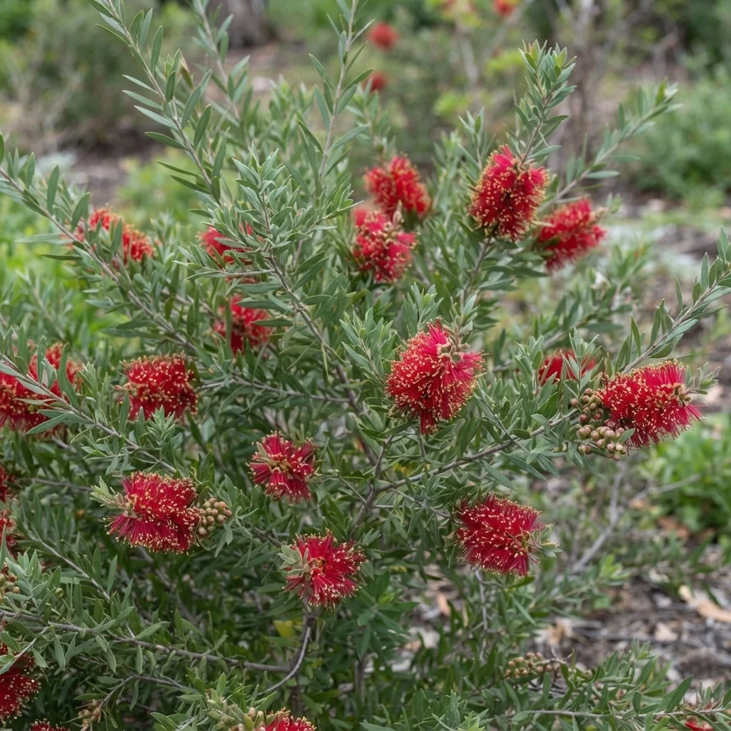 Scarlet Honey Myrtle, Scarlet Honeymyrtle, Splendid Melaleuca