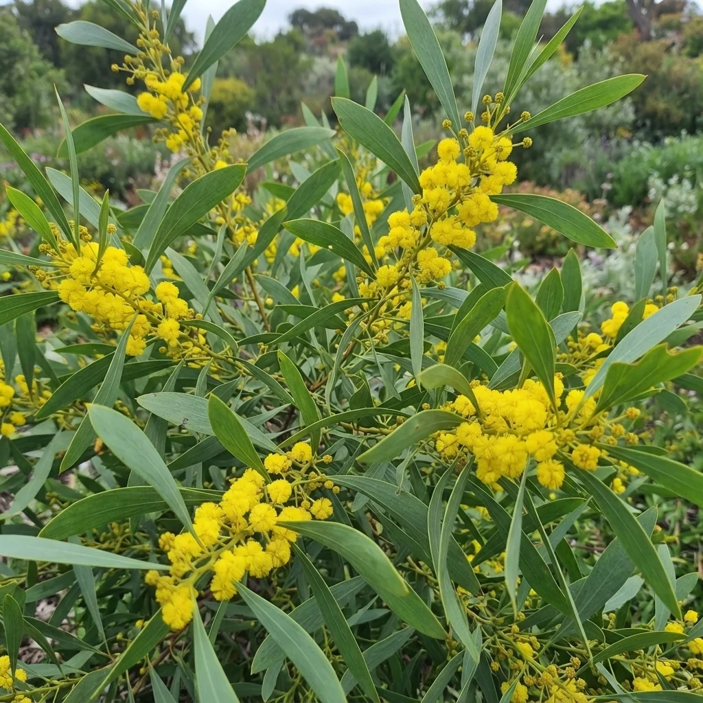 Golden Wreath Wattle, Orange Wattle, Blue-leafed Wattle, Coojong