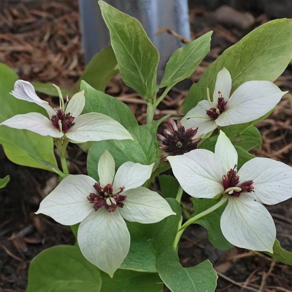 Trillium x flexatum white w dark eye