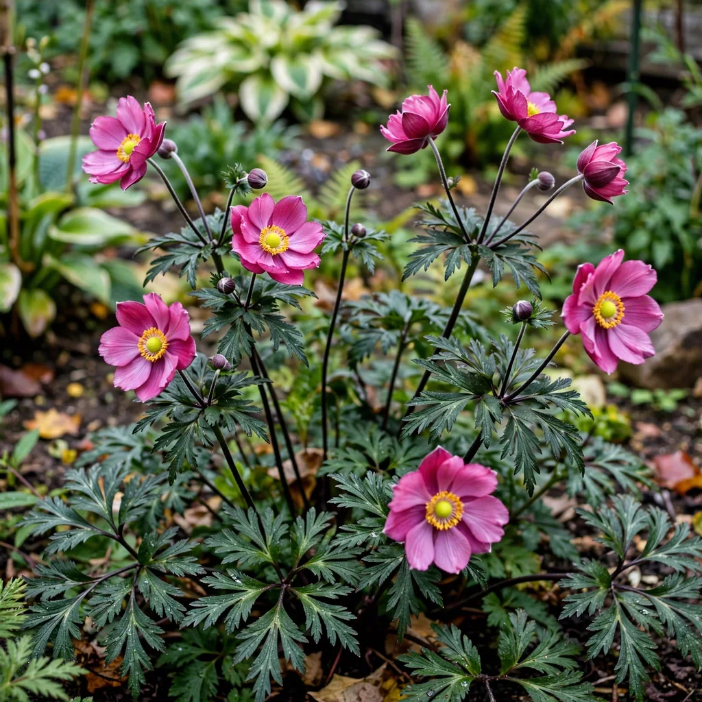 Japanese Anemone Curtain Call Deep Rose