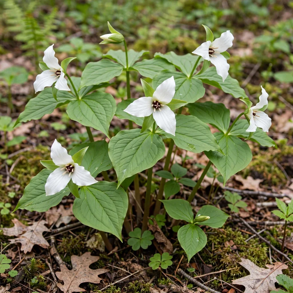 Trillium x flexatum white w dark eye